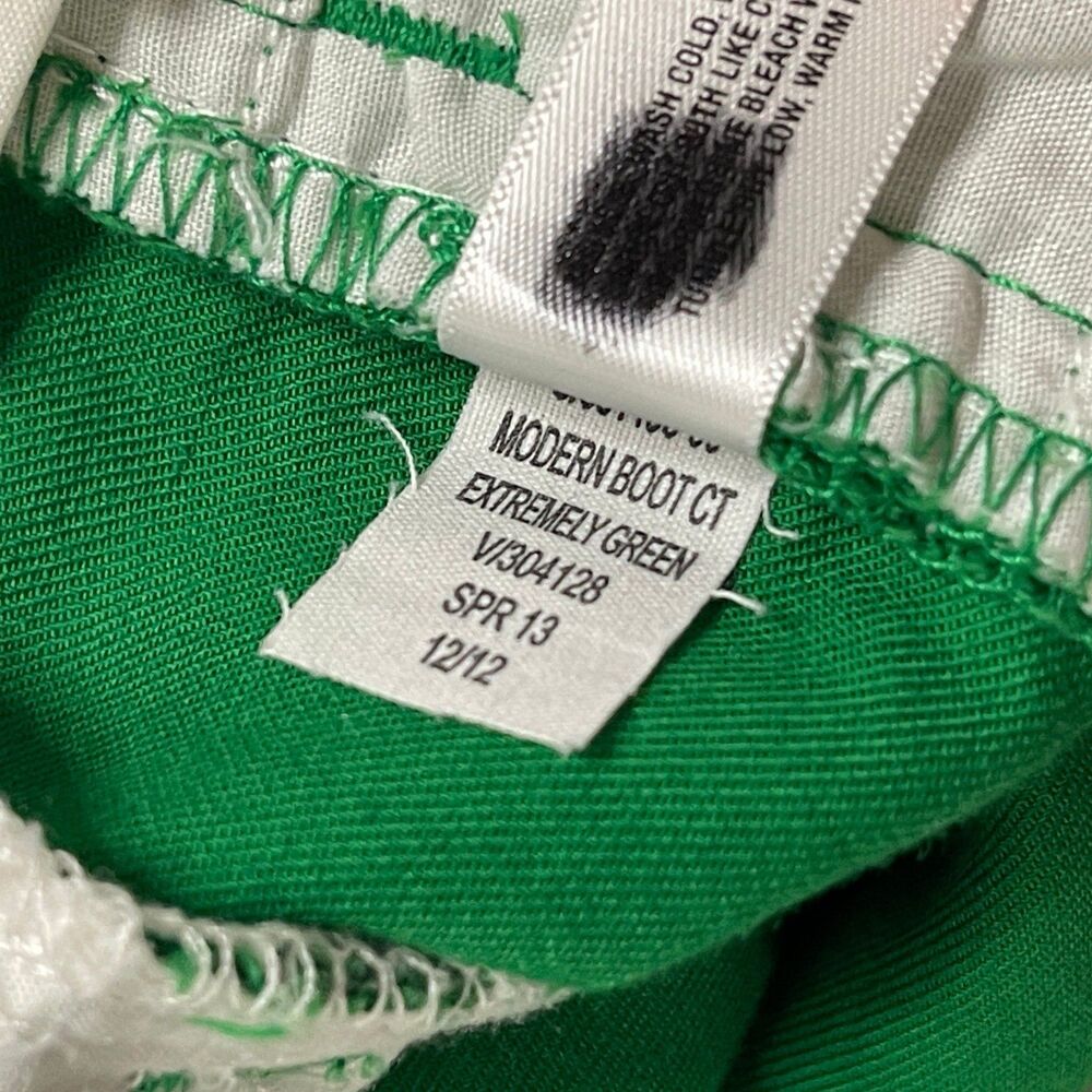 Gap 0R Green Vibrant Stretch 100% Cotton Fitted Modern Boot Pants - Picture 9 of 11